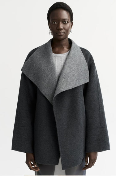 Double Faced Coat - Grey-Jacket & Outwear-Soft Goat-Debs Boutique